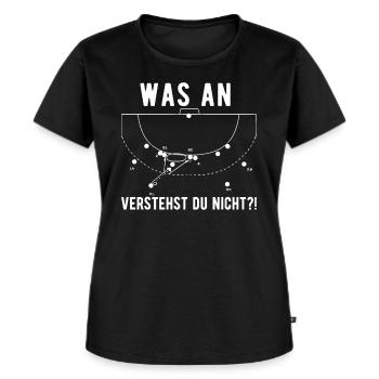 Handball Handballtrainer lustige Handballverein - Frauen Premium Bio T-Shirt - Schwarz - Vorne - Selfina (174cm)