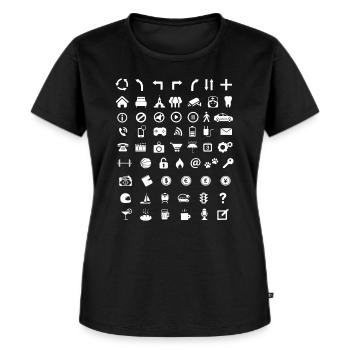 Icônes | pour les voyages, les pays étrangers et les langues - T-shirt Premium bio Femme - noir - Devant - Selfina (174cm)