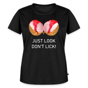 Ice Cream Boobs - Frauen Premium Bio T-Shirt - Schwarz - Vorne - Selfina (174cm)