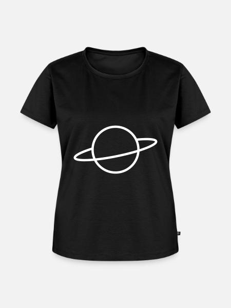 Planet weiss - Frauen Premium Bio T-Shirt - Schwarz