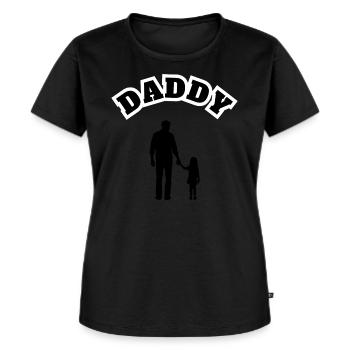 Papa Fille Enfant Noir - T-shirt Premium bio Femme - noir - Devant - Selfina (174cm)