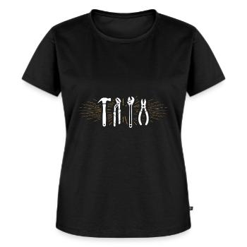 Handwerker - Frauen Premium Bio T-Shirt - Schwarz - Vorne - Selfina (174cm)