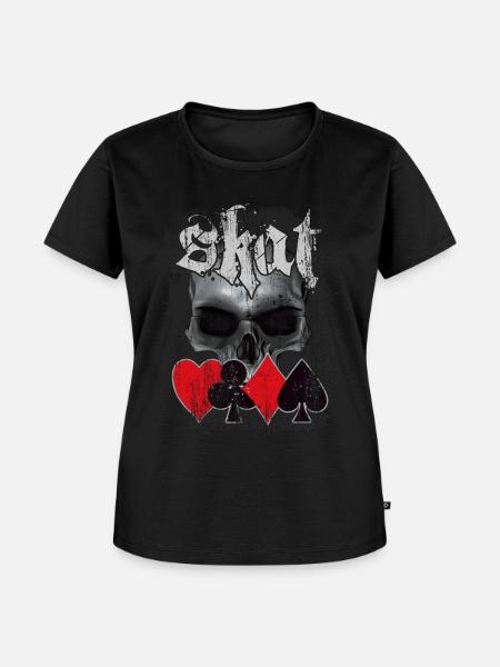 Skatspieler - Frauen Premium Bio T-Shirt - Schwarz