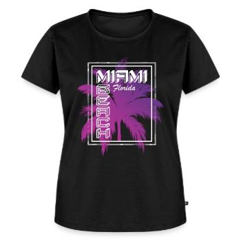 Miami Beach, Floride - T-shirt Premium bio Femme - noir - Devant - Selfina (174cm)