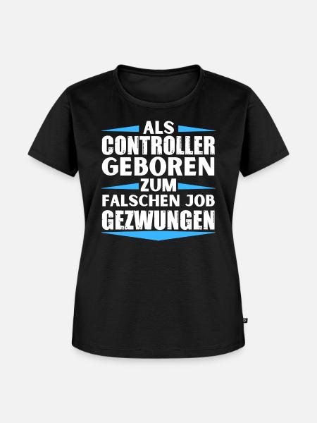 Controller im falschen Job gelandet - Frauen Premium Bio T-Shirt - Schwarz