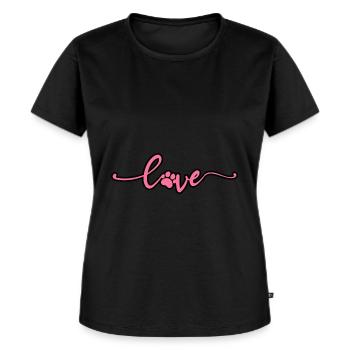 L’amour des chiens. - T-shirt Premium bio Femme - noir - Devant - Selfina (174cm)