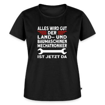 Land und Baumaschinenmechatroniker - Frauen Premium Bio T-Shirt - Schwarz - Vorne - Selfina (174cm)