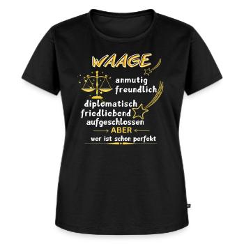 Sternzeichen WAAGE - Frauen Premium Bio T-Shirt - Schwarz - Vorne - Selfina (174cm)