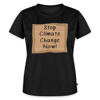 Stop Climate Change Now - Frauen Premium Bio T-Shirt - Schwarz - Vorne - Selfina (174cm)
