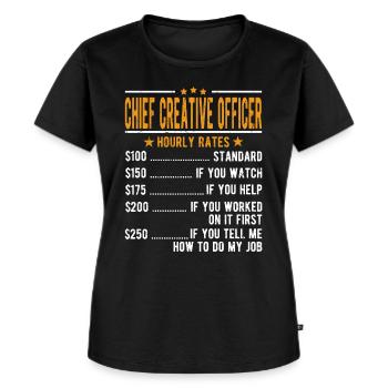 Vorstand Der Entwurfsabteilung Stundenlohn - Frauen Premium Bio T-Shirt - Schwarz - Vorne - Selfina (174cm)