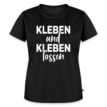 Kleben Und Kleben Lassen Cooler Klimawandel Spruch - Frauen Premium Bio T-Shirt - Schwarz - Vorne - Selfina (174cm)