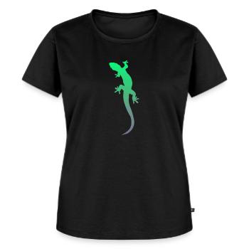 Gecko Salamandre Lézard - T-shirt Premium bio Femme - noir - Devant - Selfina (174cm)