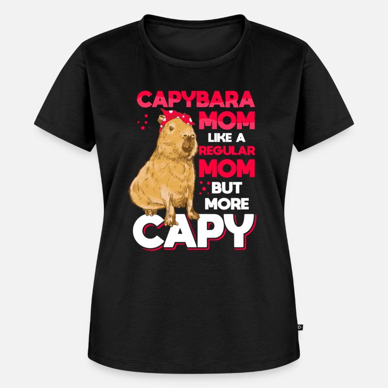 Capybara Mama Capybara Funny - Women's Premium Organic T-shirt - black