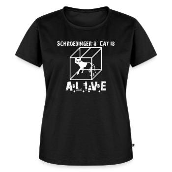 Le chat de Schrödinger - Big Bang Cat Schrödinger - T-shirt Premium bio Femme - noir - Devant - Selfina (174cm)