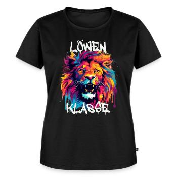 Graffiti Löwenklasse Grundschule Klassentier - Frauen Premium Bio T-Shirt - Schwarz - Vorne - Selfina (174cm)