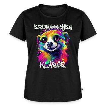Graffiti Erdmännchenklasse Grundschule Klassentier - Frauen Premium Bio T-Shirt - Schwarz - Vorne - Selfina (174cm)
