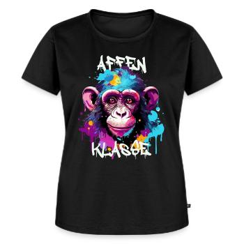 Graffiti Affenklasse Grundschule Klassentier - Frauen Premium Bio T-Shirt - Schwarz - Vorne - Selfina (174cm)