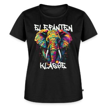 Graffiti Elefantenklasse Grundschule Klassentier - Frauen Premium Bio T-Shirt - Schwarz - Vorne - Selfina (174cm)
