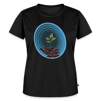 Plant journey - Women's Premium Organic T-shirt - black - Front - Selfina (174cm)