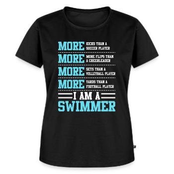 Schwimmer Spruch Schwimmen Lustiger Schwimmer - Frauen Premium Bio T-Shirt - Schwarz - Vorne - Selfina (174cm)
