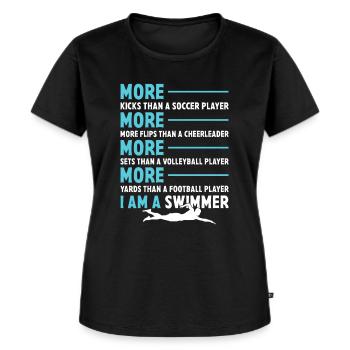 Schwimmer Spruch Schwimmen Lustiger Schwimmer - Frauen Premium Bio T-Shirt - Schwarz - Vorne - Selfina (174cm)