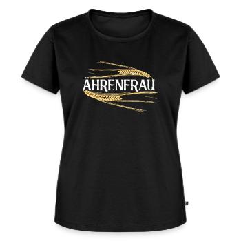 Ährenfrau Bäuerin Landwirtin - Frauen Premium Bio T-Shirt - Schwarz - Vorne - Selfina (174cm)