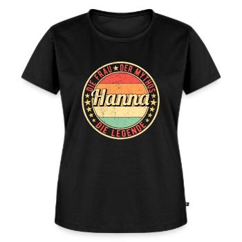 Hanna Die Frau Der Mythos Die Legende - Frauen Premium Bio T-Shirt - Schwarz - Vorne - Selfina (174cm)