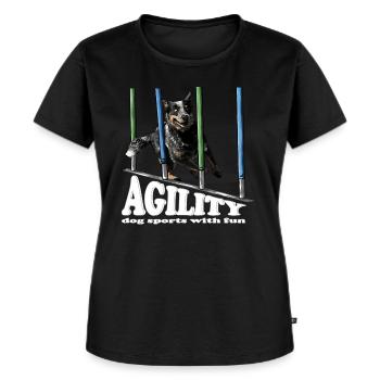 AGILITY Bouvier Australien Chien Sport Wilsigns - T-shirt Premium bio Femme - noir - Devant - Selfina (174cm)