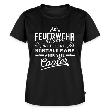 Feuerwehr Mama Feuerwehrfrau - Frauen Premium Bio T-Shirt - Schwarz - Vorne - Selfina (174cm)