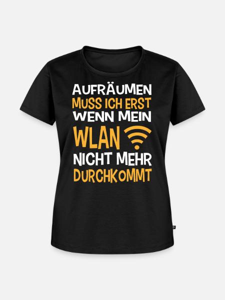WLAN Aufräumen - Frauen Premium Bio T-Shirt - Schwarz