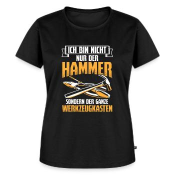 Ich Bin Nicht Nur Der Hammer Handwerker Handwerk - Frauen Premium Bio T-Shirt - Schwarz - Vorne - Selfina (174cm)