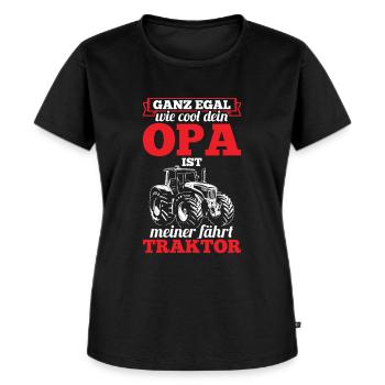 Bauer Traktor Landwirtschaft - Frauen Premium Bio T-Shirt - Schwarz - Vorne - Selfina (174cm)