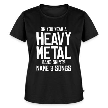 Funny Heavy Metal Band - Frauen Premium Bio T-Shirt - Schwarz - Vorne - Selfina (174cm)