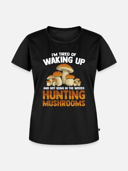 Mushroom Hunting - Frauen Premium Bio T-Shirt - Schwarz
