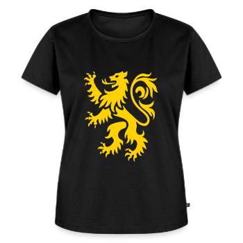 Lion de Munich animal héraldique – Bayern Stolz Design - T-shirt Premium bio Femme - noir - Devant - Selfina (174cm)