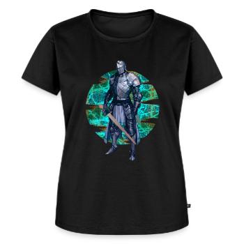Ritter Mittelalter Rüstung und Schwert - Frauen Premium Bio T-Shirt - Schwarz - Vorne - Selfina (174cm)