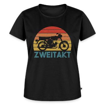 Simson S51 Schwalbe Zweitakt DDR Moped Mofa Osten - Frauen Premium Bio T-Shirt - Schwarz - Vorne - Selfina (174cm)