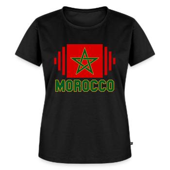 Drapeau du Maroc Étoile Marocaine - T-shirt Premium bio Femme - noir - Devant - Selfina (174cm)