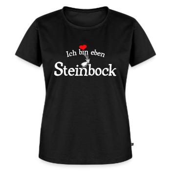 Ich bin Steinbock - Frauen Premium Bio T-Shirt - Schwarz - Vorne - Selfina (174cm)