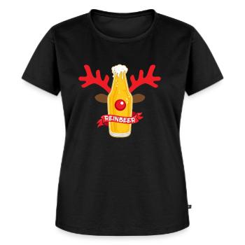 Reinbeer Christmas Pun Costume Wordplay Gift - Women's Premium Organic T-shirt - black - Front - Selfina (174cm)