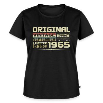 1965 - Die Legenden werden im September 1965 geboren - Frauen Premium Bio T-Shirt - Schwarz - Vorne - Selfina (174cm)