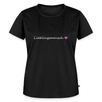 Lieblingsmensch - Frauen Premium Bio T-Shirt - Schwarz - Vorne - Selfina (174cm)