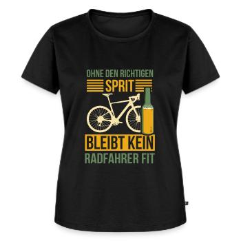 Fahrrad Radtour Radfahrer Frühling Sommer Alkohol - Frauen Premium Bio T-Shirt - Schwarz - Vorne - Selfina (174cm)