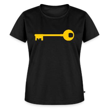 Une Clé - T-shirt Premium bio Femme - noir - Devant - Selfina (174cm)