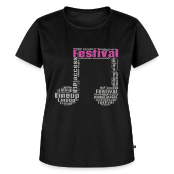 Festival - Frauen Premium Bio T-Shirt - Schwarz - Vorne - Selfina (174cm)