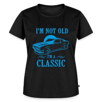 Jeg er ikke gammel Jeg er en klassisk fødselsdagsgave - Premium økologisk T-shirt til kvinder - sort - Foran - Selfina (174cm)