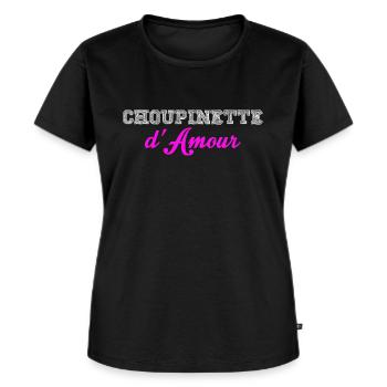 Choupinette d'Amour - T-shirt Premium bio Femme - noir - Devant - Selfina (174cm)