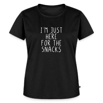 Ik ben hier alleen voor de snacks - Vrouwen Premium Bio T-shirt - zwart - Voor - Selfina (174cm)