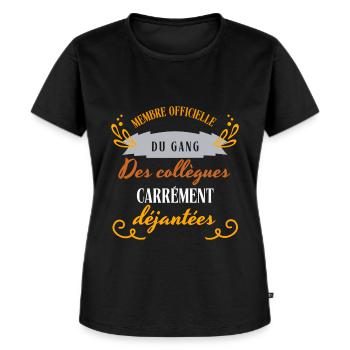 LE GANG DES COLLÈGUES DÉJANTÉES - T-shirt Premium bio Femme - noir - Devant - Selfina (174cm)