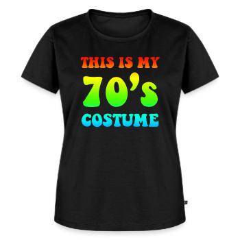 70s - Women's Premium Organic T-shirt - black - Front - Selfina (174cm)